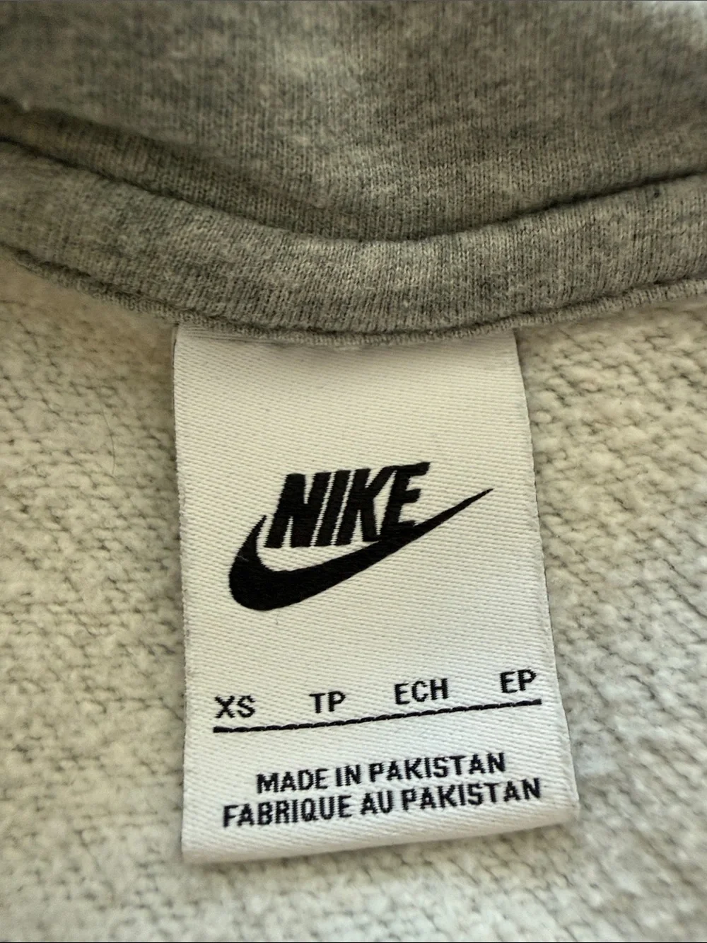 Nike Full-Zip Fleece Hoodie – Heather Gray – Size XS